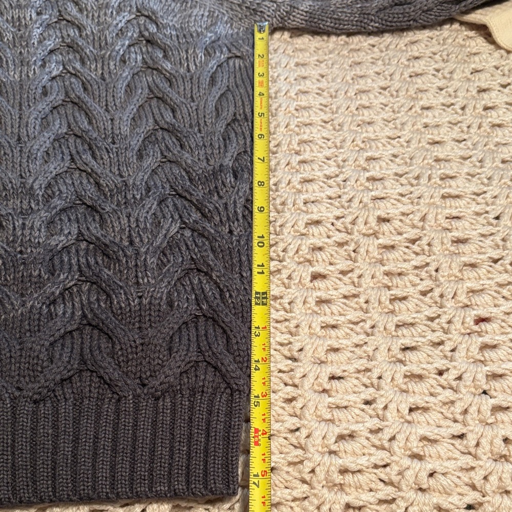 AG Adriano Goldschmied Gray Cable Knit Crewneck Sweater 100% Wool - Picture 12 of 12